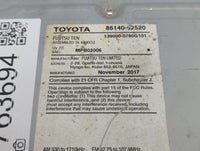 2017-2019 Toyota Corolla Am Fm Cd Player Radio Receiver 763694 - Oemusedautoparts1.com