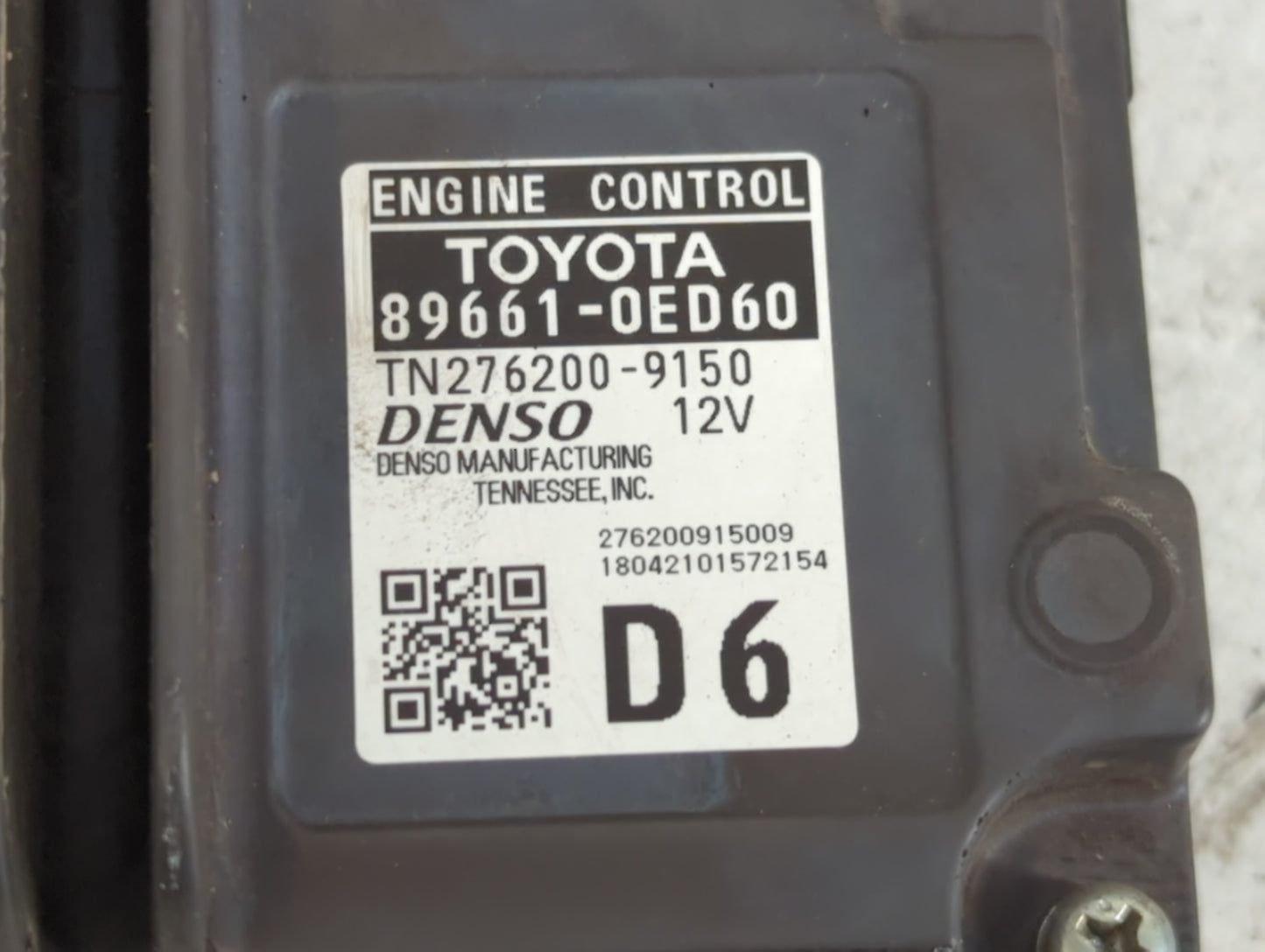 2017-2018 Toyota Highlander PCM Engine Control Computer ECU ECM PCU OEM P/N:TN276200-9150 89661-0ED60 Fits Fits 2017 2018 OE