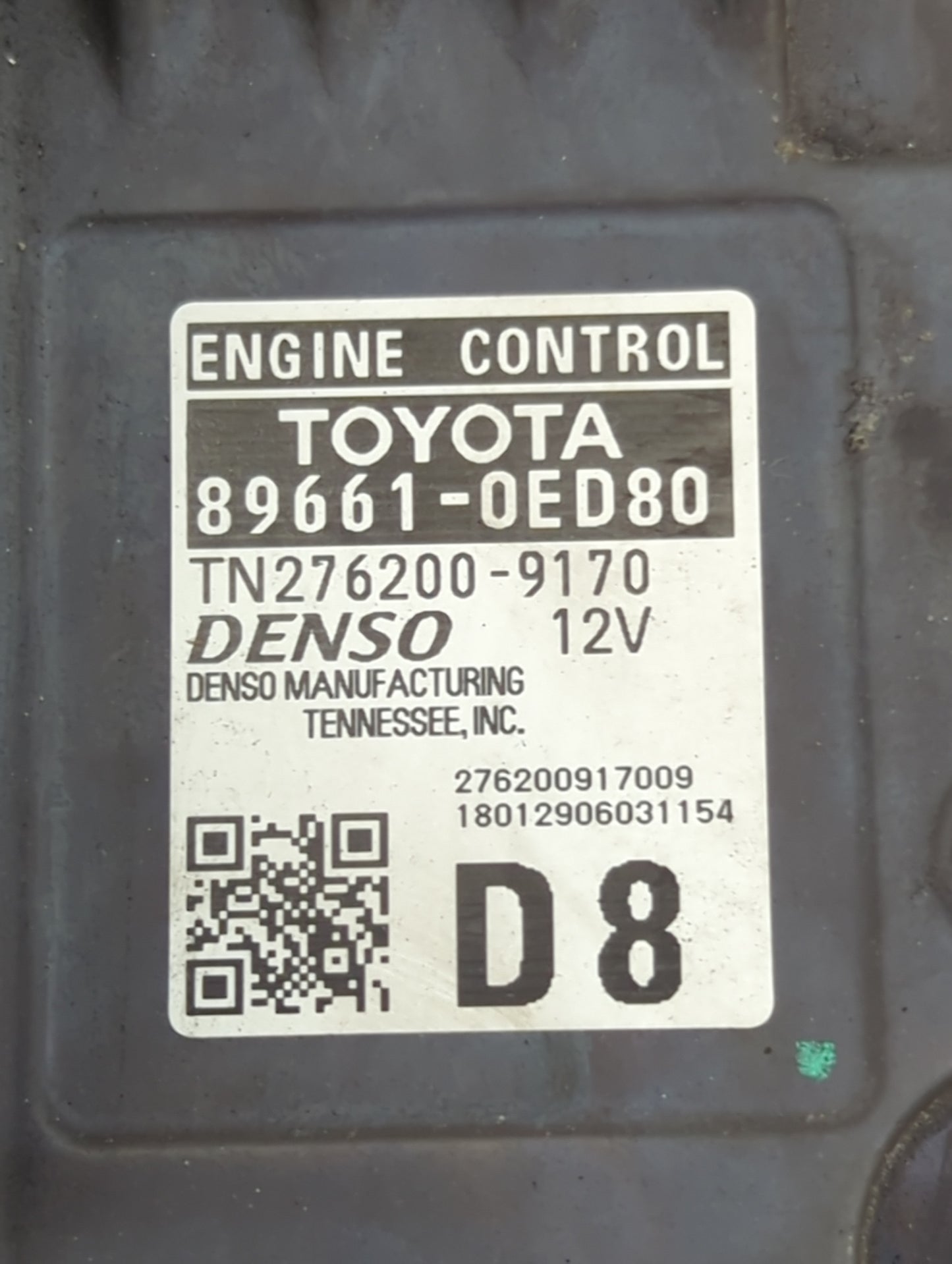2017-2018 Toyota Highlander PCM Engine Control Computer ECU ECM PCU OEM P/N:89661-0ED80 276200-9170 Fits Fits 2017 2018 OEM 