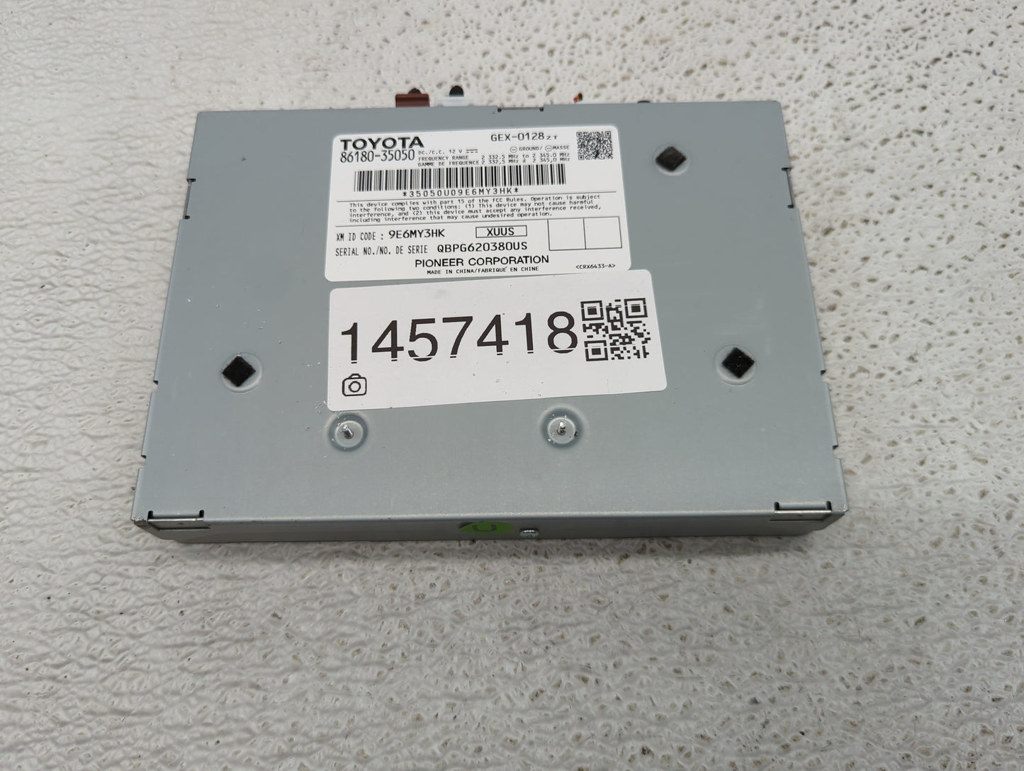 2016-2018 Toyota Mirai Radio AM FM Cd Player Receiver Replacement P/N:86180-35050 GEX-0128 Fits OEM Used Auto Parts - Oemuse