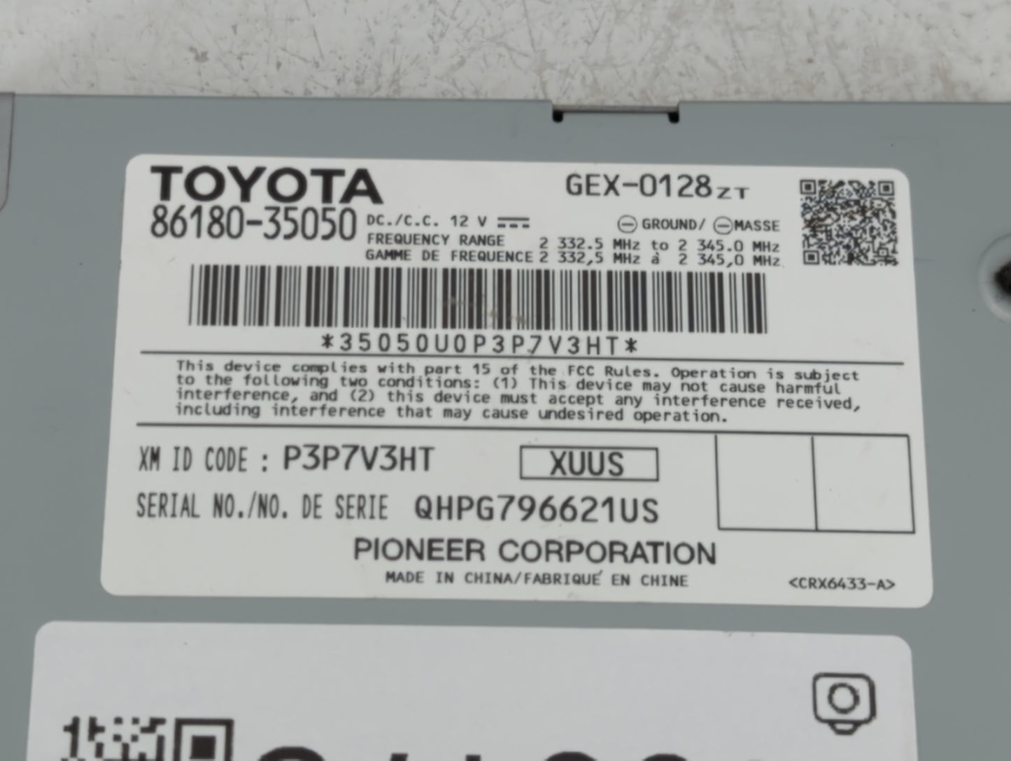 2016-2018 Toyota Rav4 Radio AM FM Cd Player Receiver Replacement P/N:86180-35050 Fits OEM Used Auto Parts - Oemusedautoparts