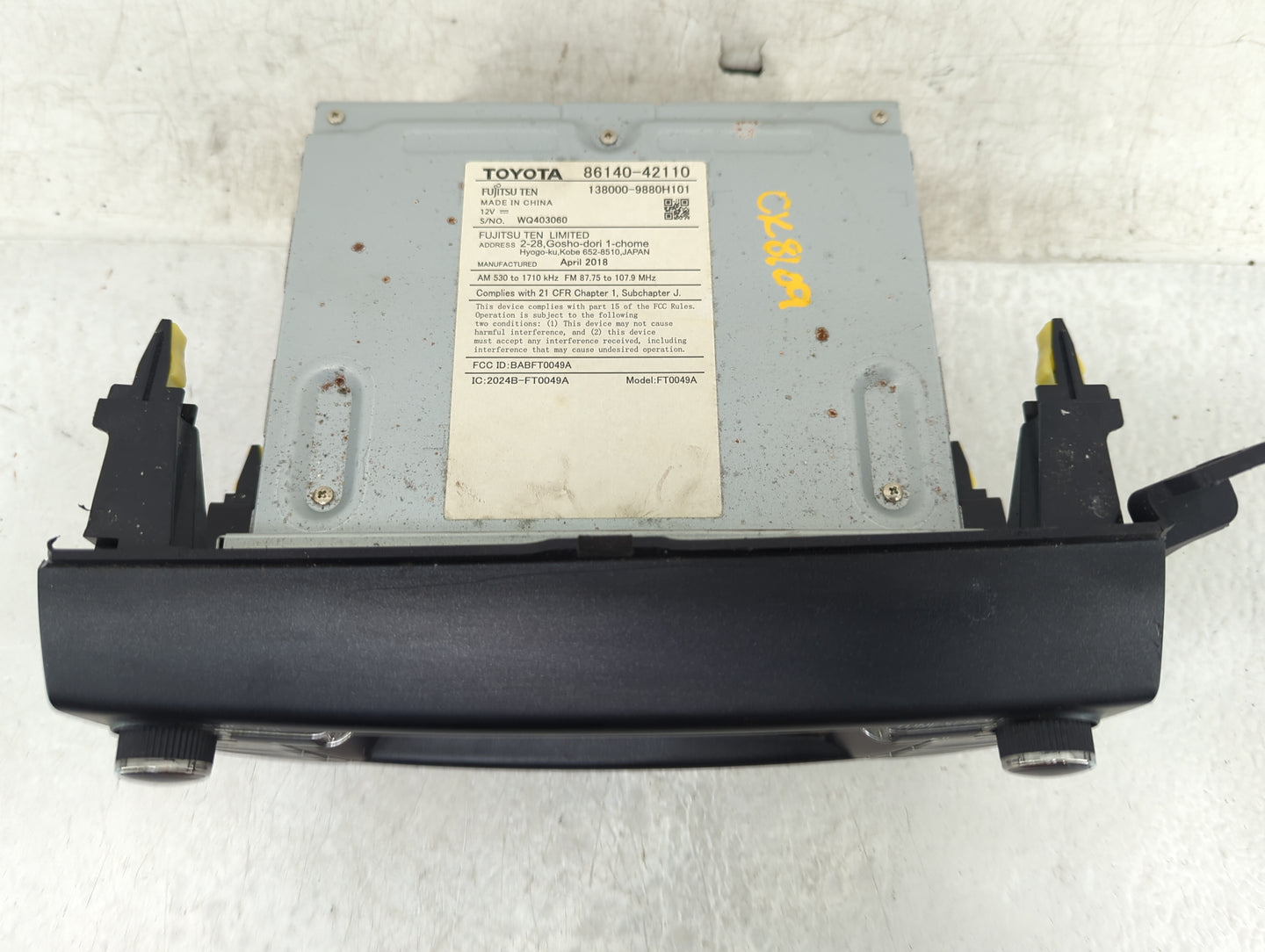 2016-2018 Toyota Rav4 Radio AM FM Cd Player Receiver Replacement P/N:86140-42110 138000-9880H101 Fits Fits 2016 2017 2018 OE