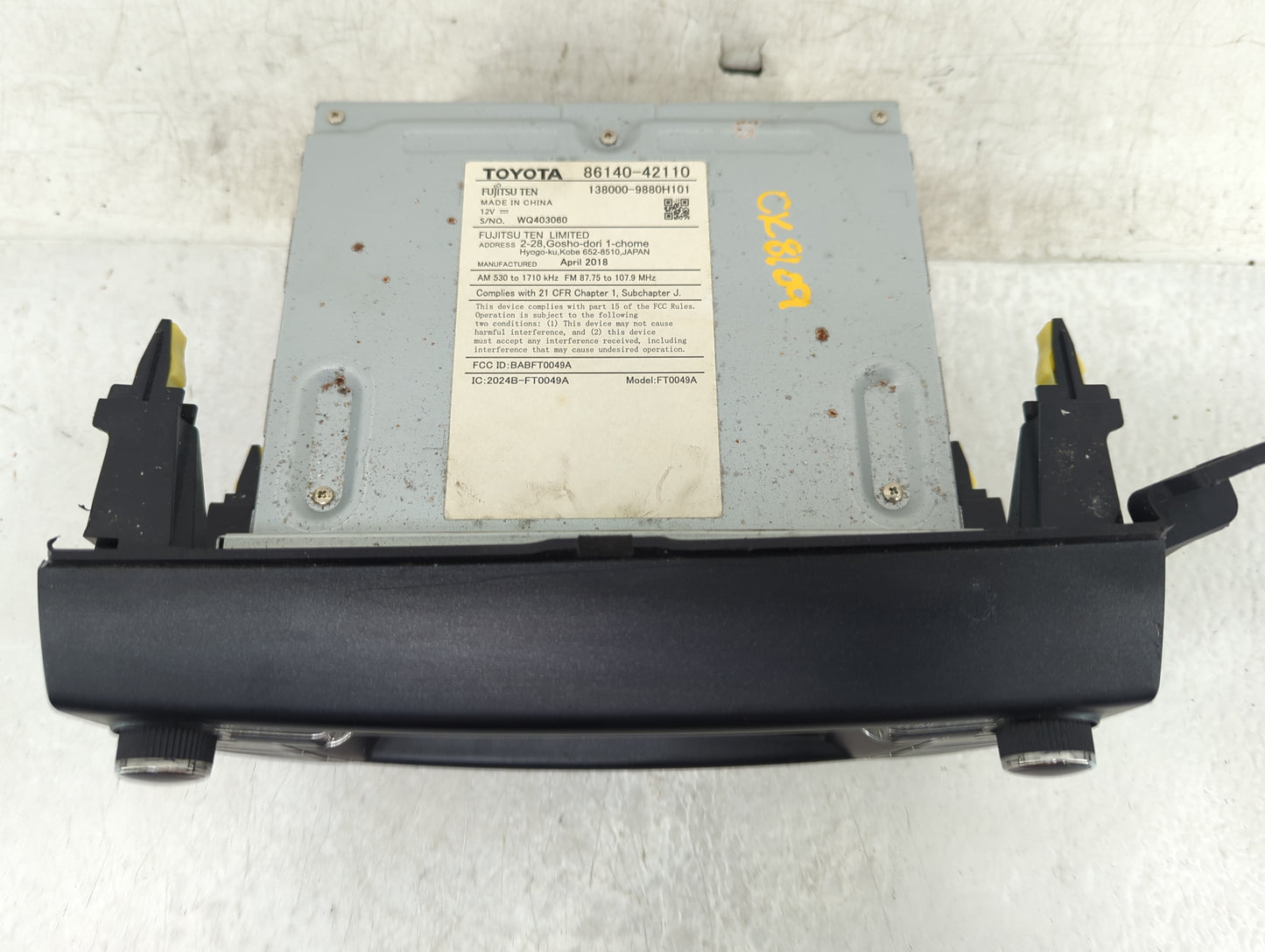 2016-2018 Toyota Rav4 Radio AM FM Cd Player Receiver Replacement P/N:86140-42110 138000-9880H101 Fits Fits 2016 2017 2018 OE