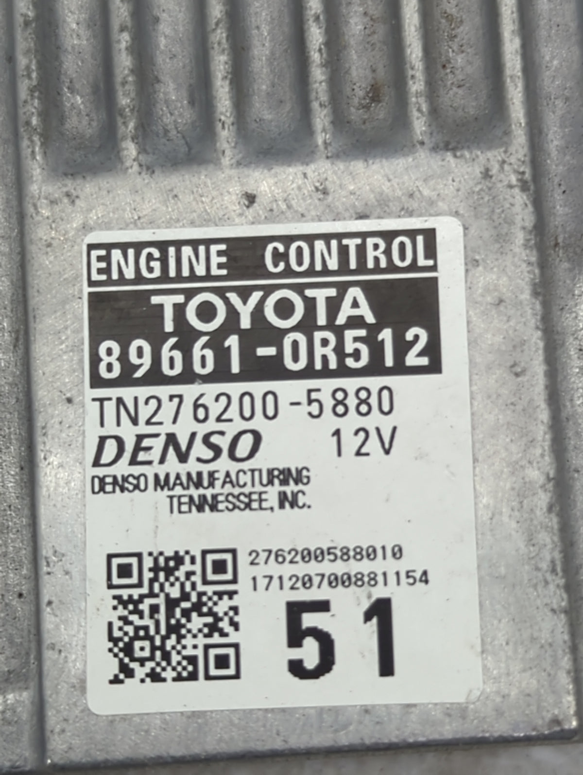 2016-2018 Toyota Rav4 PCM Engine Control Computer ECU ECM PCU OEM P/N:89661-0R512 TN276200-5880 Fits 2016 2017 2018 OEM Used