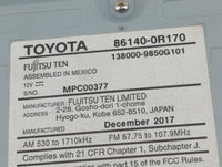 2016-2018 Toyota Rav4 Radio AM FM Cd Player Receiver Replacement P/N:86140-0R170 Fits Fits 2016 2017 2018 OEM Used Auto Part