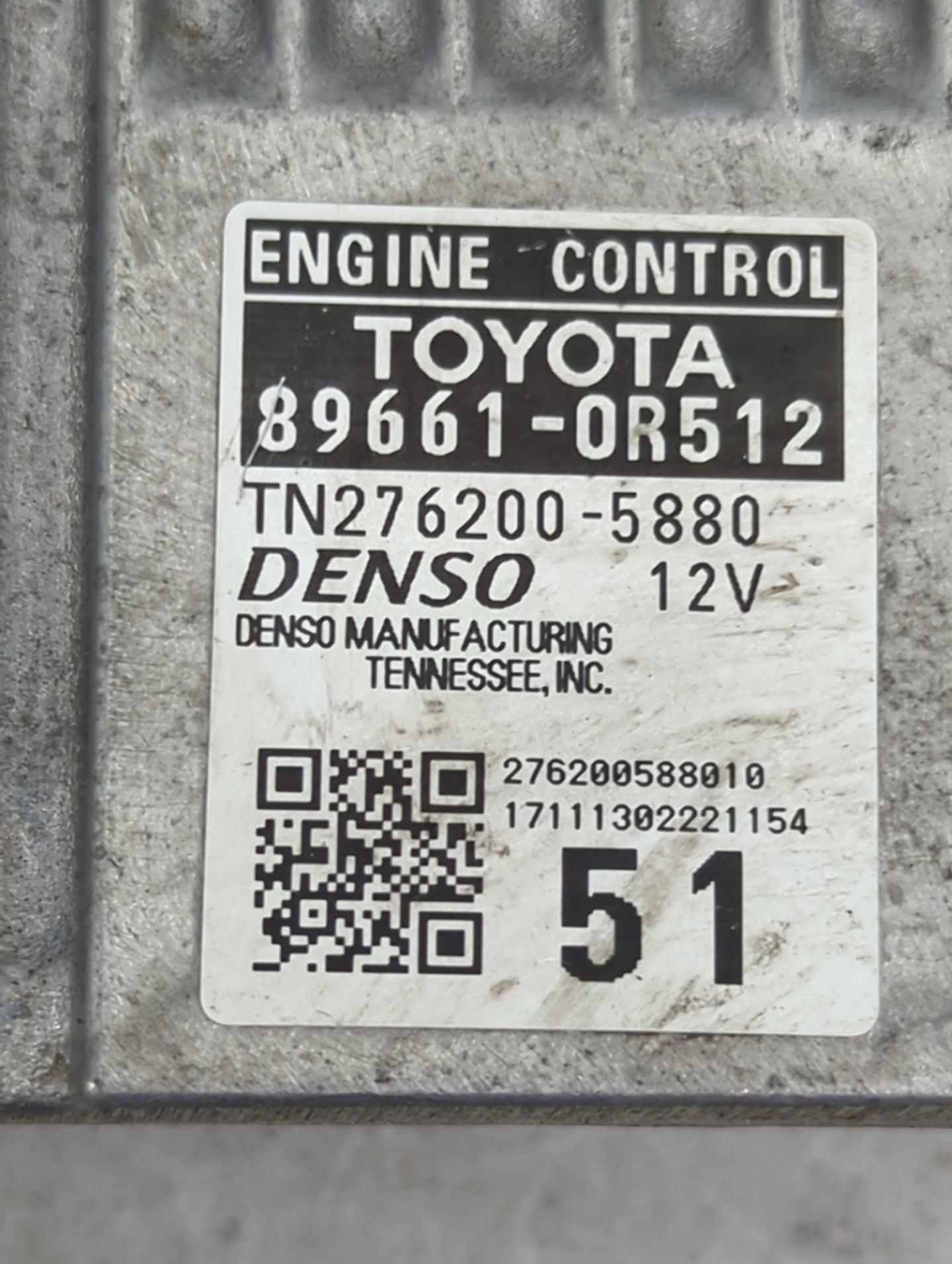 2016-2018 Toyota Rav4 PCM Engine Control Computer ECU ECM PCU OEM P/N:89661-0R512 TN276200-5880 Fits Fits 2016 2017 2018 OEM