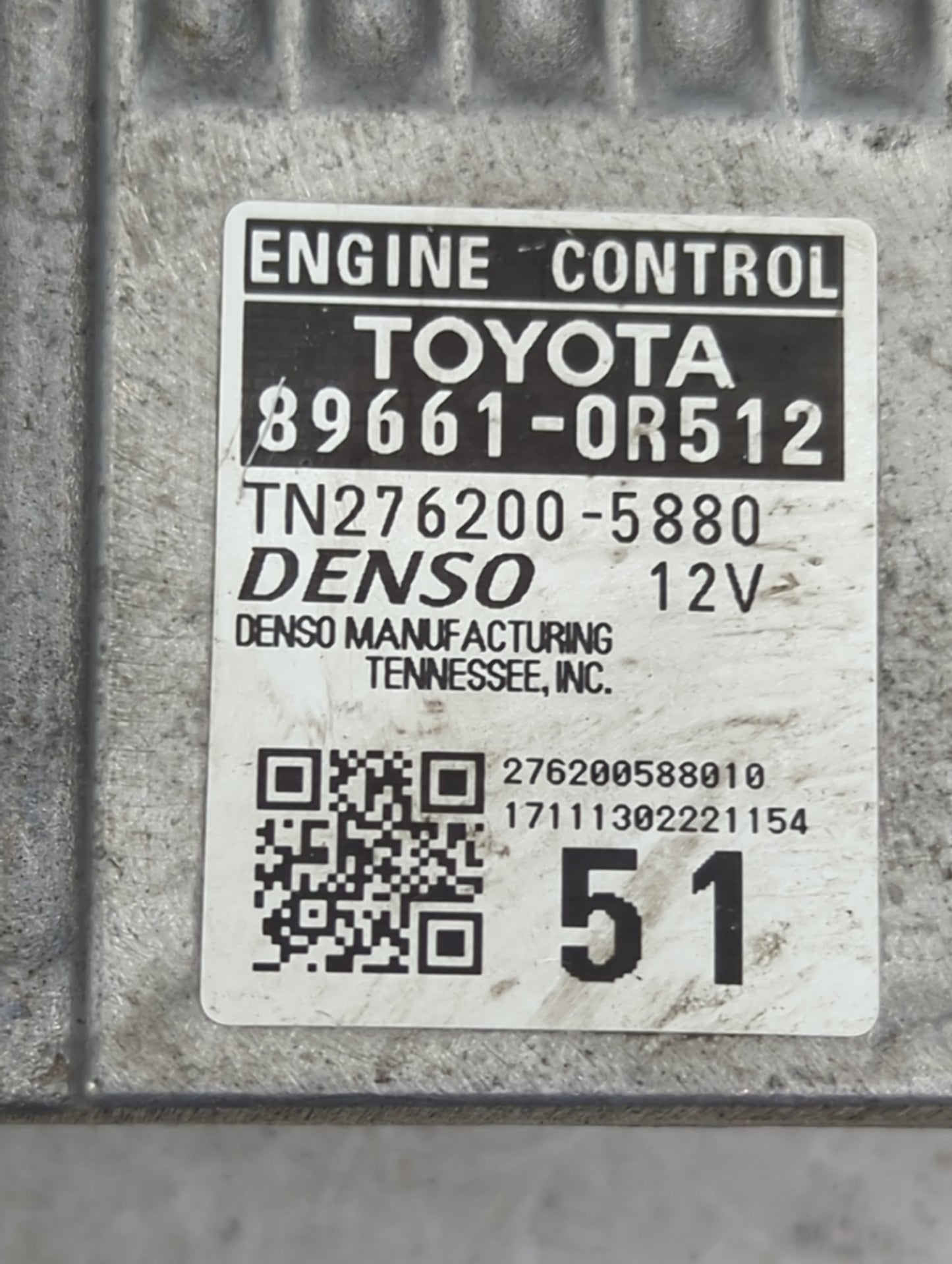2016-2018 Toyota Rav4 PCM Engine Control Computer ECU ECM PCU OEM P/N:89661-0R512 TN276200-5880 Fits Fits 2016 2017 2018 OEM