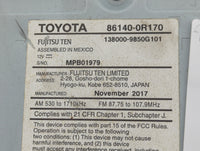 2016-2018 Toyota Rav4 Radio AM FM Cd Player Receiver Replacement P/N:86140-0R170 138000-9850G101 Fits Fits 2016 2017 2018 OE
