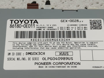 2018 Toyota Sienna Radio AM FM Cd Player Receiver Replacement P/N:86180-0E011 Fits OEM Used Auto Parts