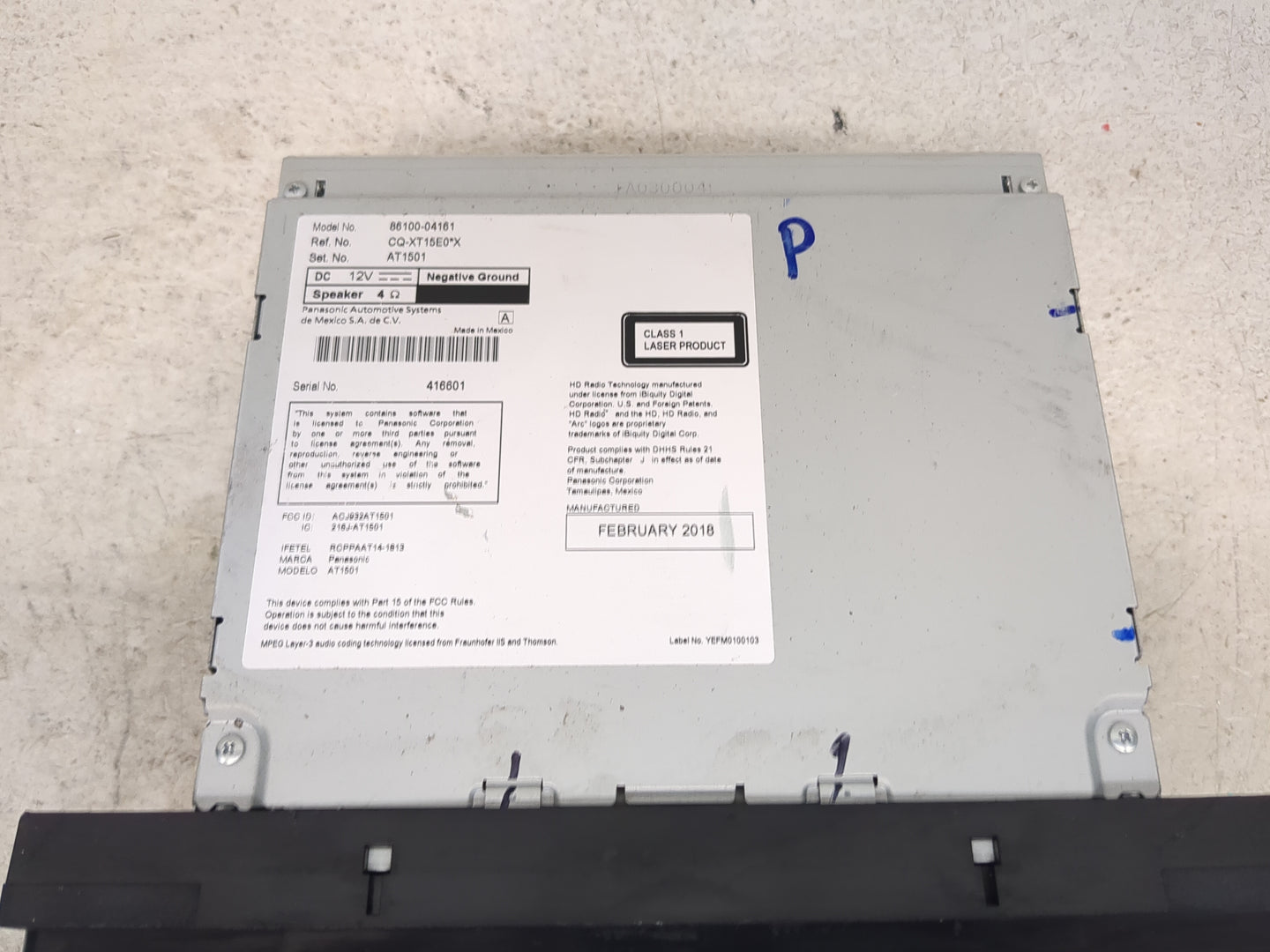 2016-2019 Toyota Tacoma Radio AM FM Cd Player Receiver Replacement P/N:86100-04161 CQ-XT15E0 Fits Fits 2016 2017 2018 2019 O