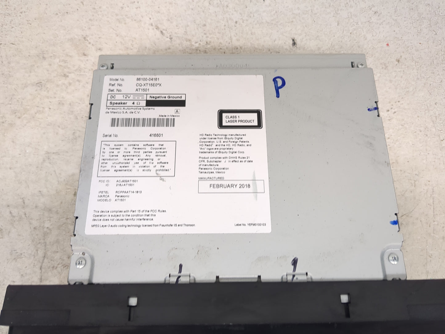 2016-2019 Toyota Tacoma Radio AM FM Cd Player Receiver Replacement P/N:86100-04161 CQ-XT15E0 Fits Fits 2016 2017 2018 2019 O