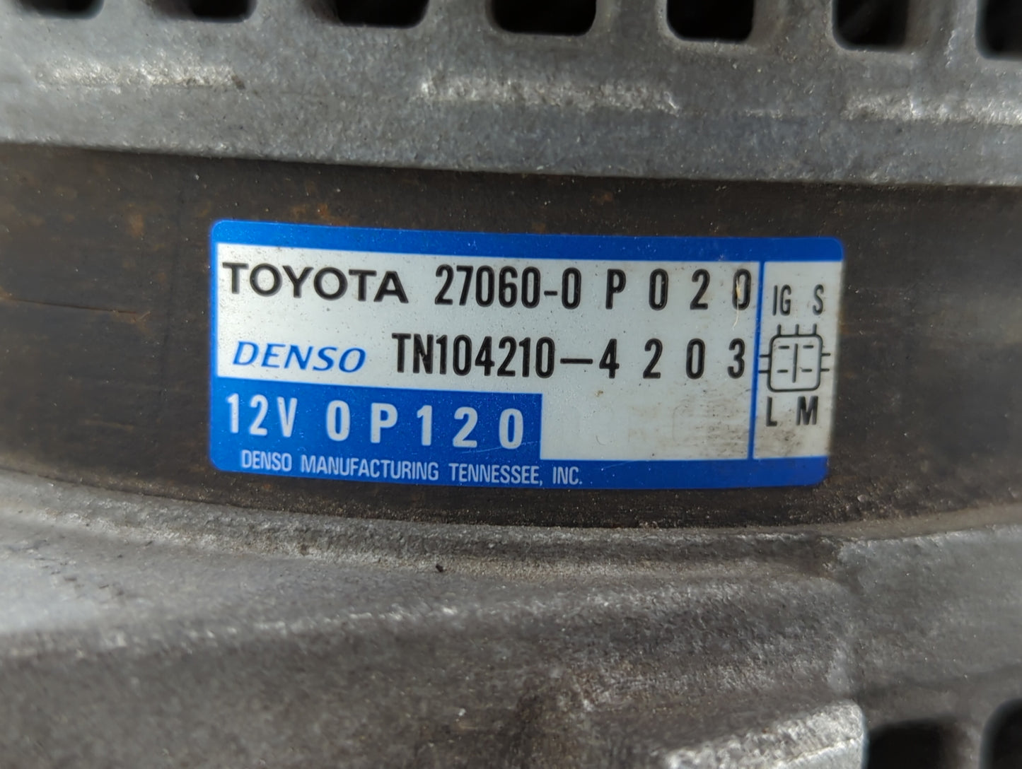 2016-2018 Toyota Tacoma Alternator Replacement Generator Charging Assembly Engine OEM P/N:27060-0 P 02 0 Fits Fits 2016 2017