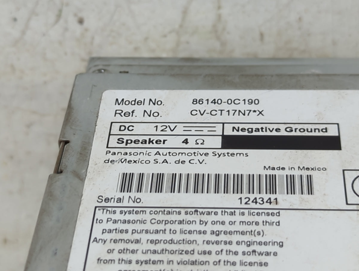 2018-2020 Toyota Tundra Radio AM FM Cd Player Receiver Replacement P/N:86140-0C190 CV-CT17N7*X Fits Fits 2018 2019 2020 OEM 
