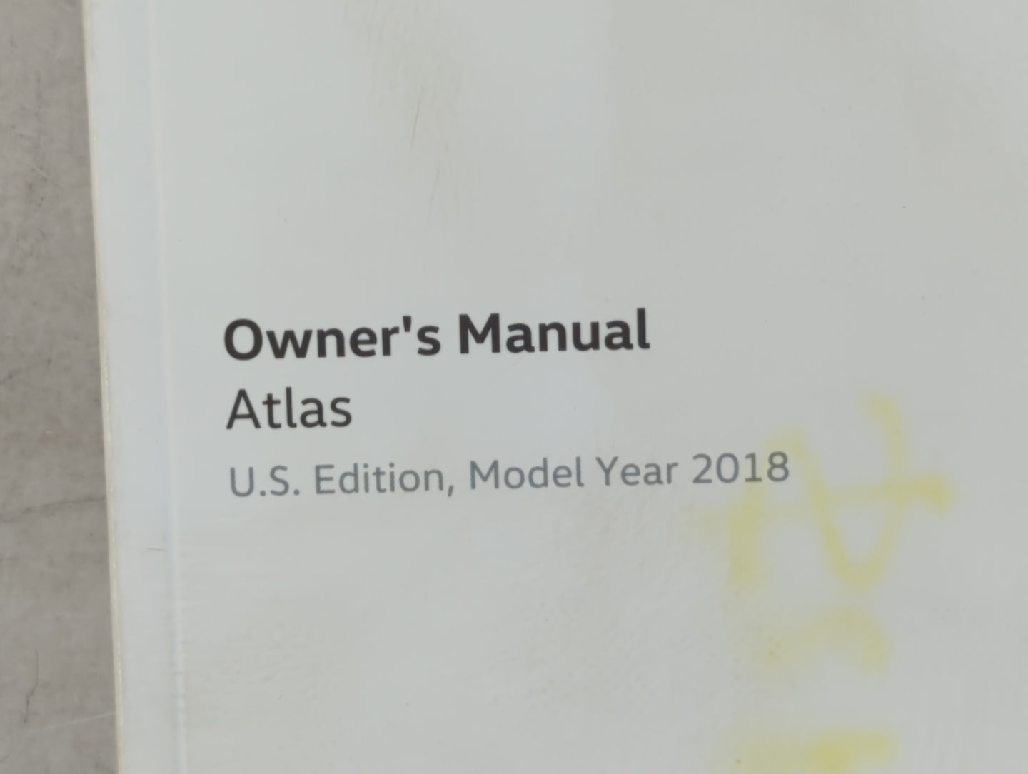2018 Volkswagen Atlas Owners Manual Book Guide P/N:3CN012723BC OEM Used Auto Parts - Oemusedautoparts1.com