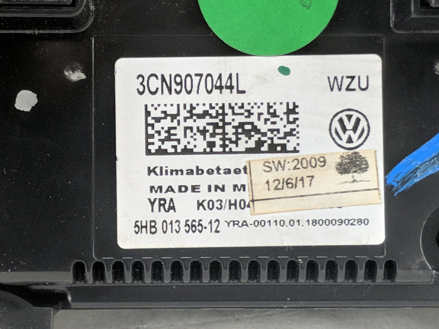 2018 Volkswagen Atlas Climate Control Module Temperature AC/Heater Replacement P/N:3CN907044L 5HB01356512 Fits OEM Used Auto