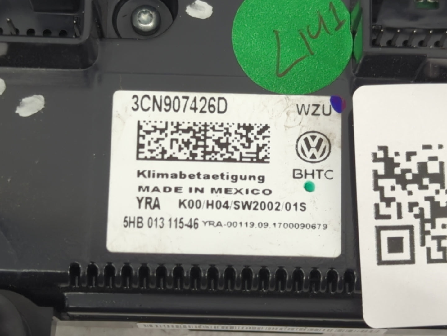 2018 Volkswagen Atlas Climate Control Module Temperature AC/Heater Replacement P/N:3CN907426D 5HB01311546 Fits OEM Used Auto