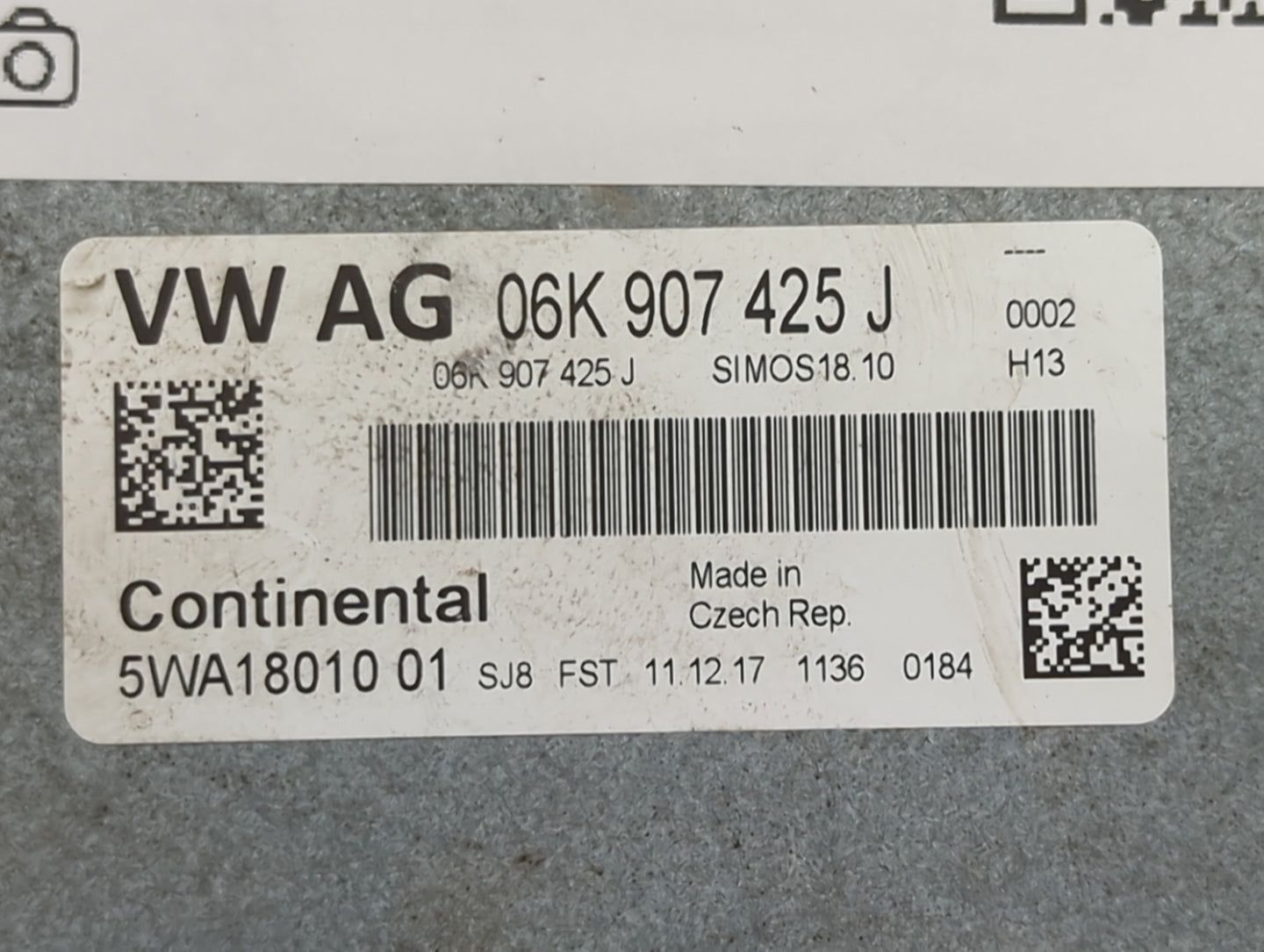 2018-2019 Volkswagen Atlas PCM Engine Control Computer ECU ECM PCU OEM P/N:06K907425J 5WA18010 01 Fits Fits 2018 2019 OEM Us