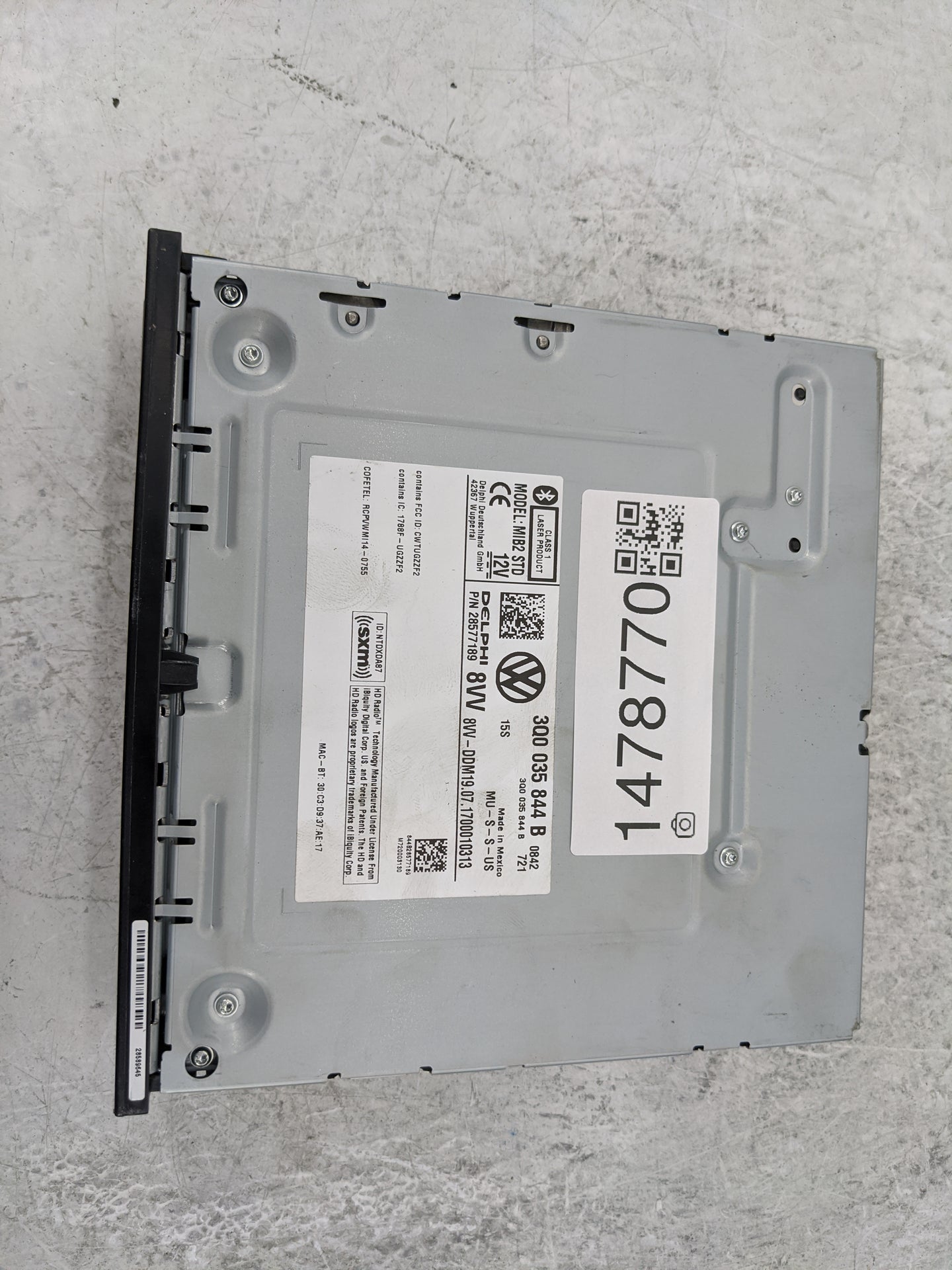 2018 Volkswagen Atlas Radio AM FM Cd Player Receiver Replacement P/N:3Q0035844B 28577189 Fits Fits 2019 2020 OEM Used Auto P