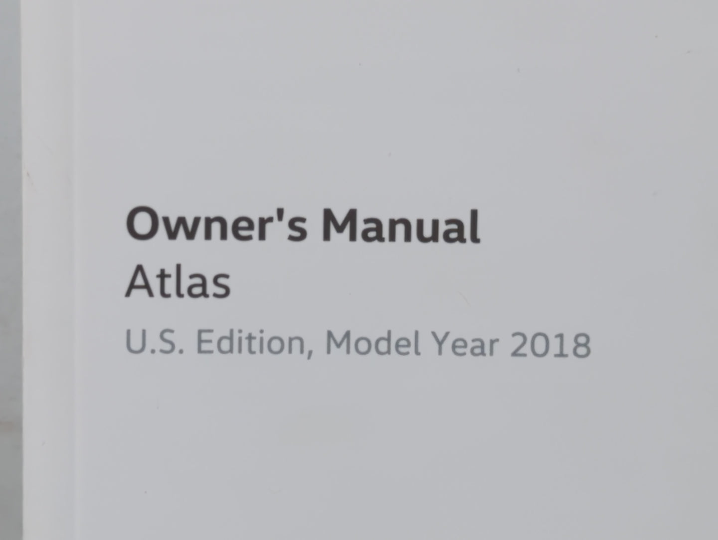 2018 Volkswagen Atlas Owners Manual Book Guide P/N:3CN102723BC OEM Used Auto Parts - Oemusedautoparts1.com