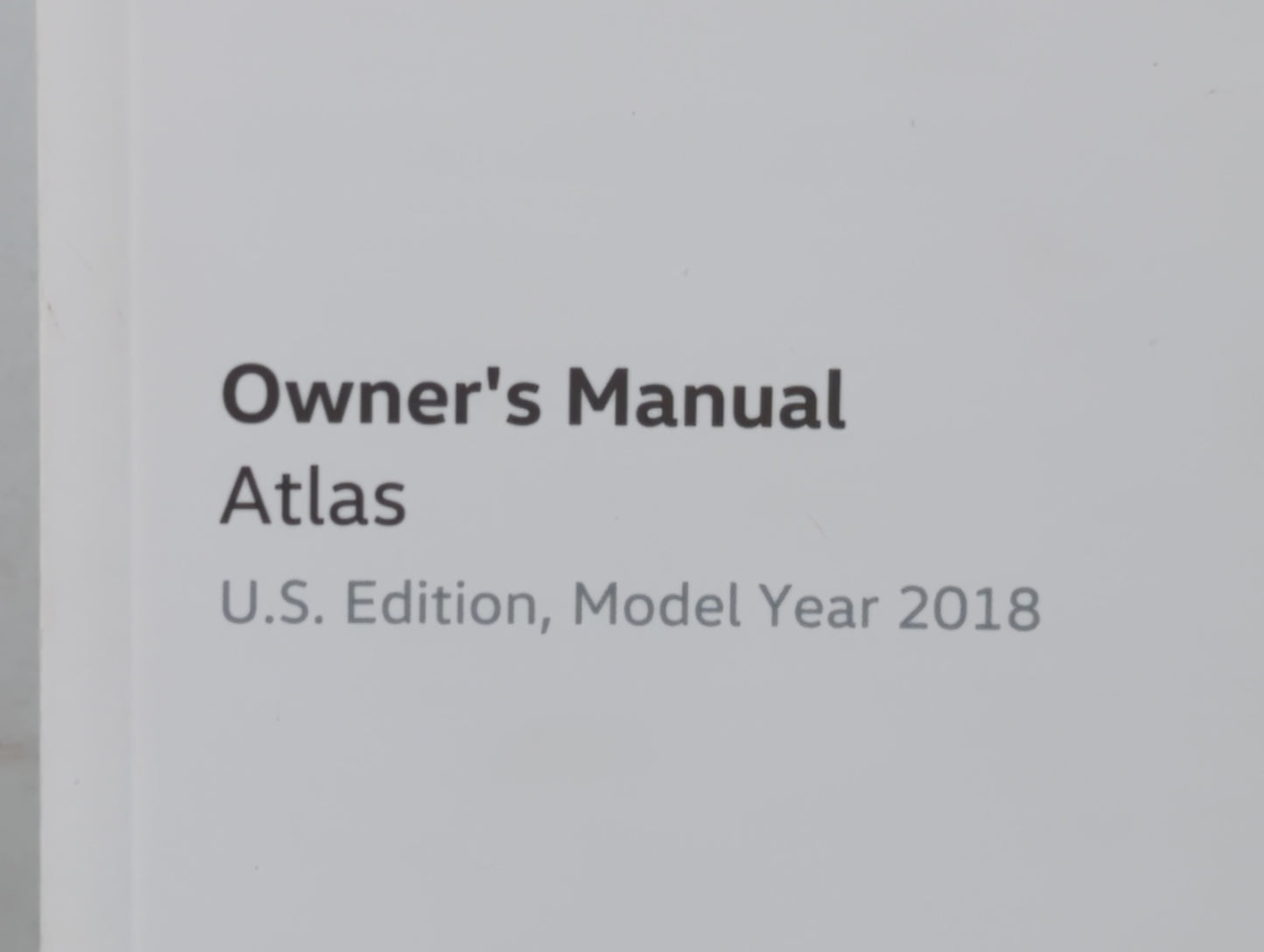 2018 Volkswagen Atlas Owners Manual Book Guide P/N:3CN102723BC OEM Used Auto Parts - Oemusedautoparts1.com