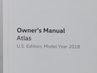 2018 Volkswagen Atlas Owners Manual Book Guide P/N:3CN102723BC OEM Used Auto Parts - Oemusedautoparts1.com