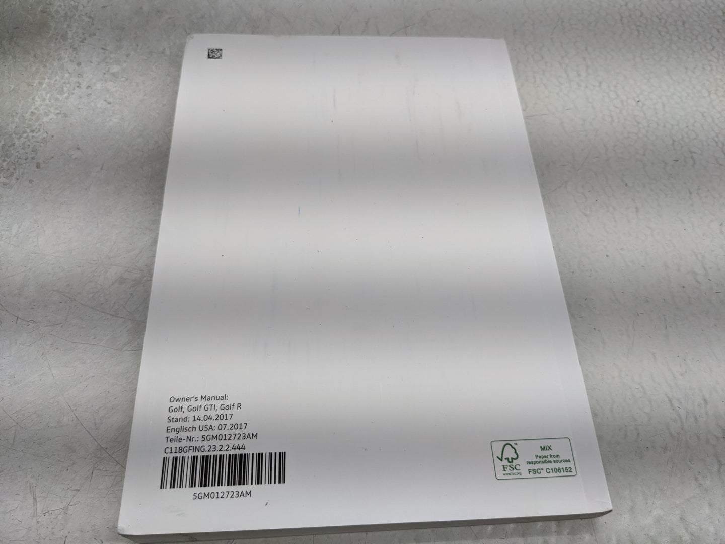 2018 Volkswagen Golf Owners Manual Book Guide P/N:5GM012723AM OEM Used Auto Parts - Oemusedautoparts1.com