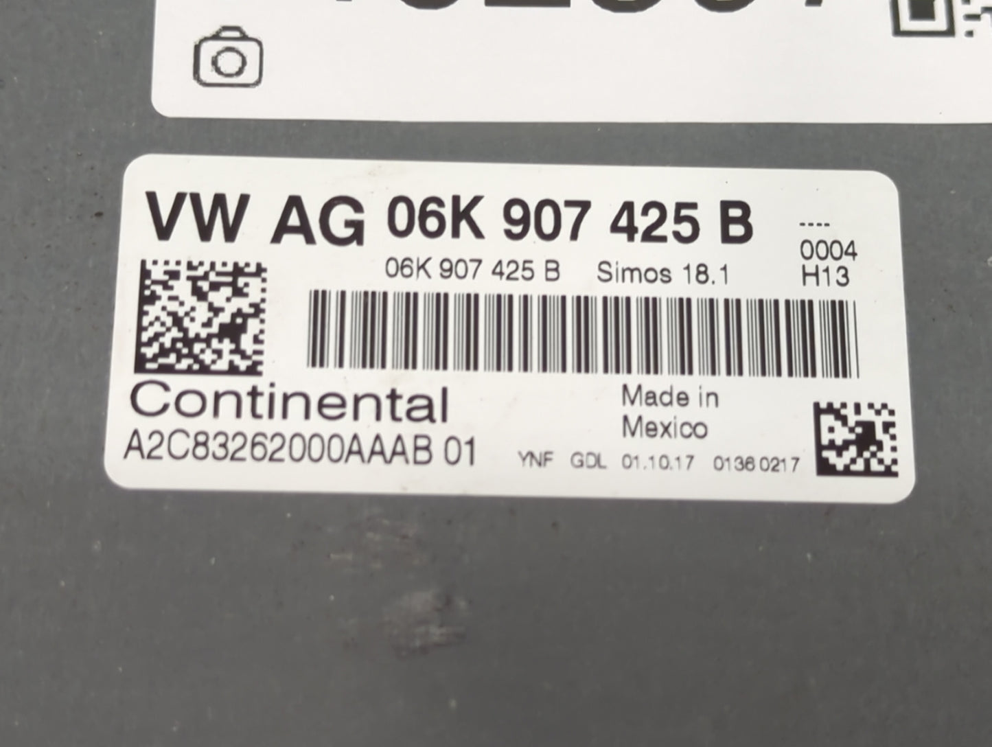 2018-2019 Volkswagen Golf PCM Engine Control Computer ECU ECM PCU OEM P/N:06K907425B A2C83262000AAAB01 Fits Fits 2018 2019 O