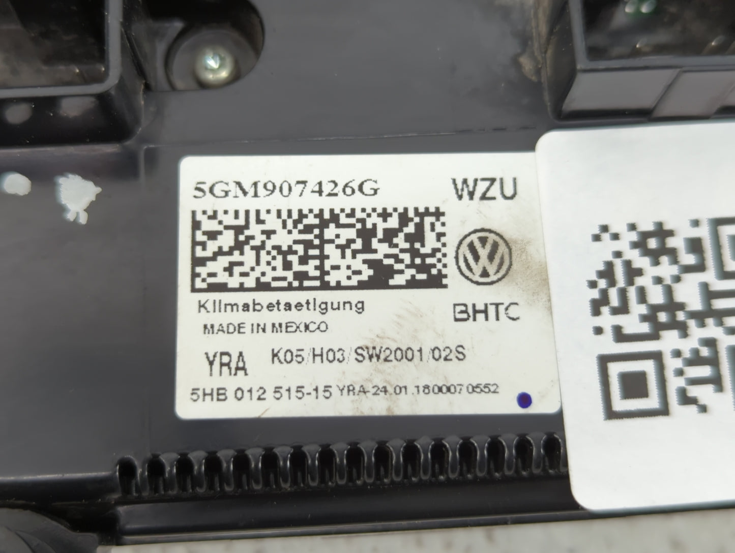 2018-2019 Volkswagen Golf Climate Control Module Temperature AC/Heater Replacement P/N:5GM907426G 5HB 012 515 Fits Fits 2018