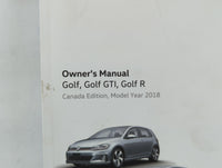 2018 Volkswagen Golf Owners Manual Book Guide P/N:5GM012722AM OEM Used Auto Parts - Oemusedautoparts1.com