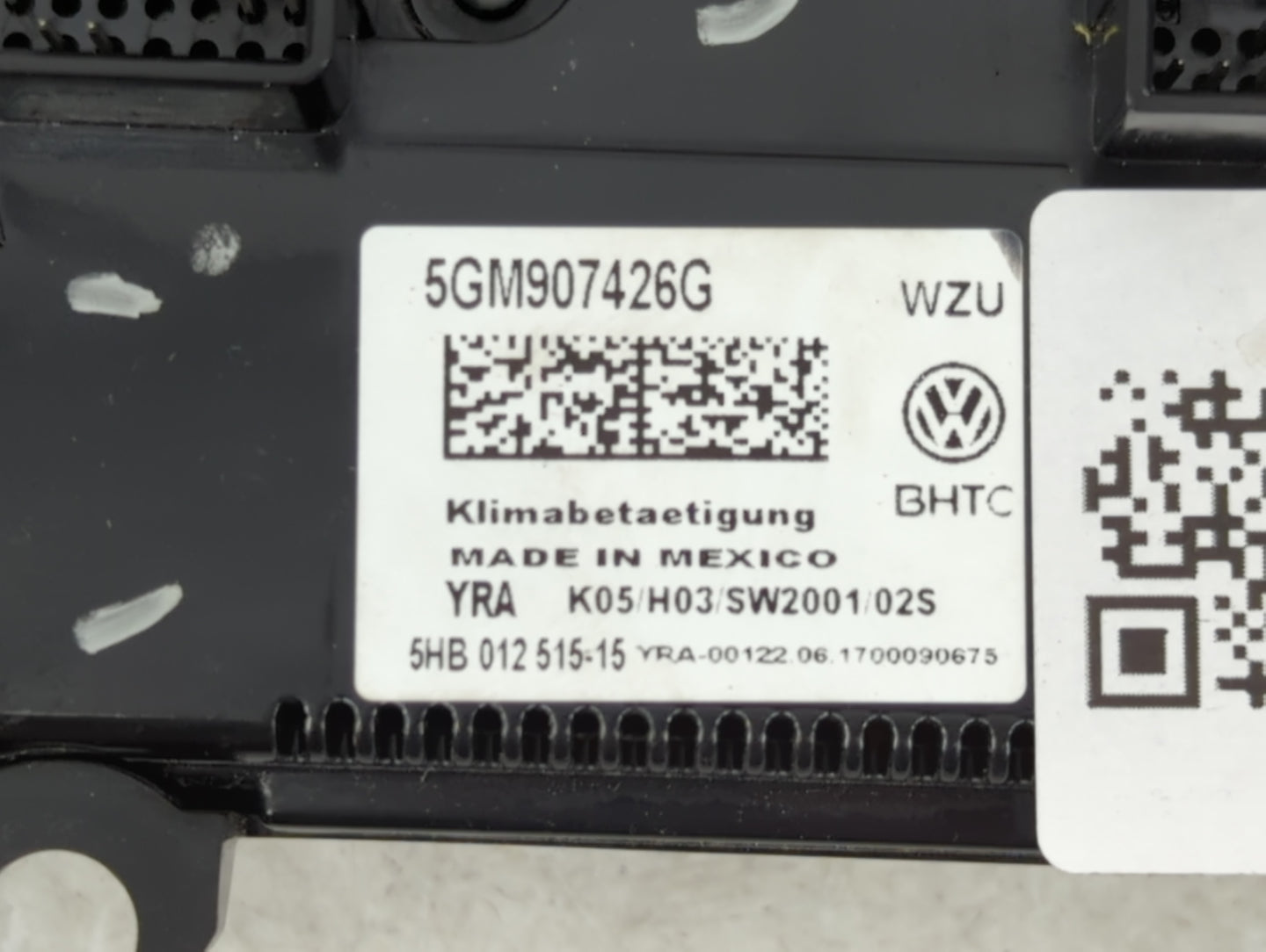 2018-2019 Volkswagen Golf Climate Control Module Temperature AC/Heater Replacement P/N:5GM907426G Fits Fits 2018 2019 OEM Us