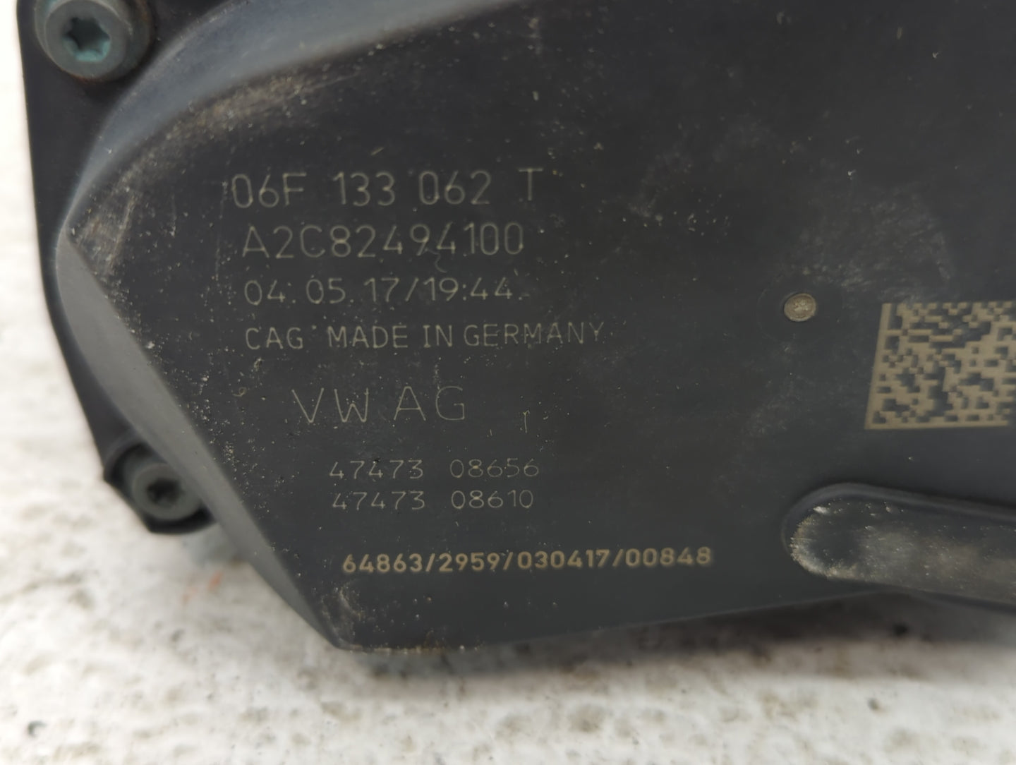 2006-2019 Volkswagen Gti Throttle Body P/N:06F 133 062 T Fits OEM Used Auto Parts - Oemusedautoparts1.com