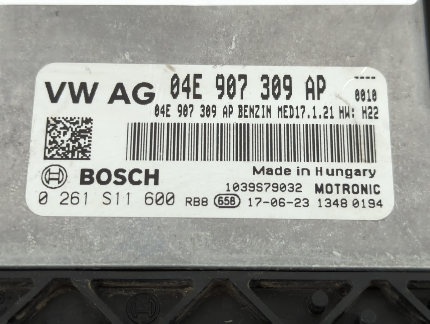 2018 Volkswagen Jetta PCM Engine Control Computer ECU ECM PCU OEM P/N:04E 907 309 AP Fits OEM Used Auto Parts - Oemusedautop