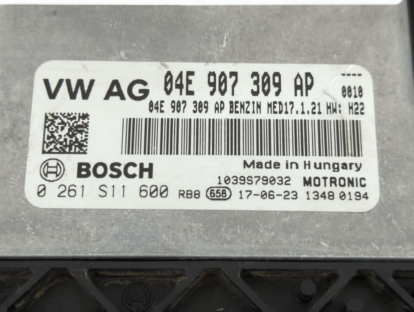 2018 Volkswagen Jetta PCM Engine Control Computer ECU ECM PCU OEM P/N:04E 907 309 AP Fits OEM Used Auto Parts - Oemusedautop