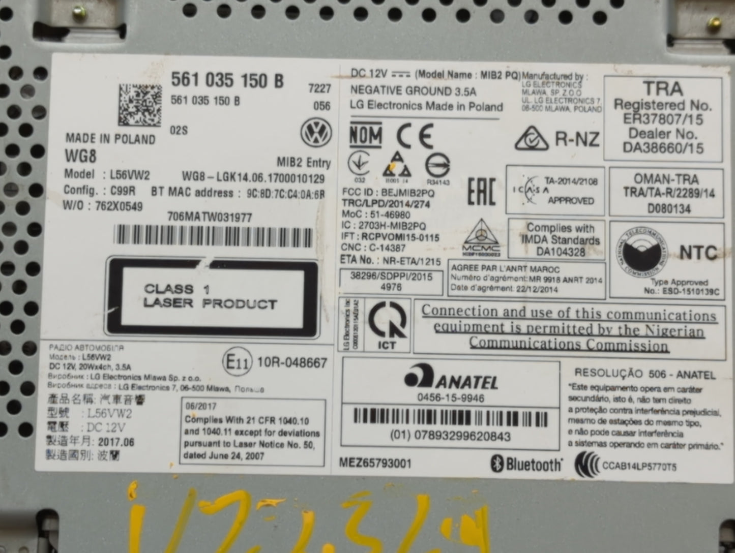 2018-2018 Volkswagen Jetta Am Fm Cd Player Radio Receiver - Oemusedautoparts1.com