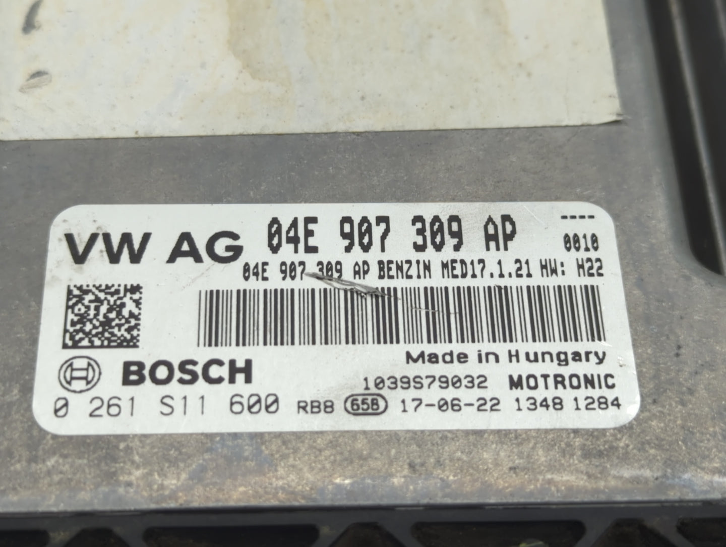 2018 Volkswagen Jetta PCM Engine Control Computer ECU ECM PCU OEM P/N:04E 907 309 AP Fits OEM Used Auto Parts - Oemusedautop