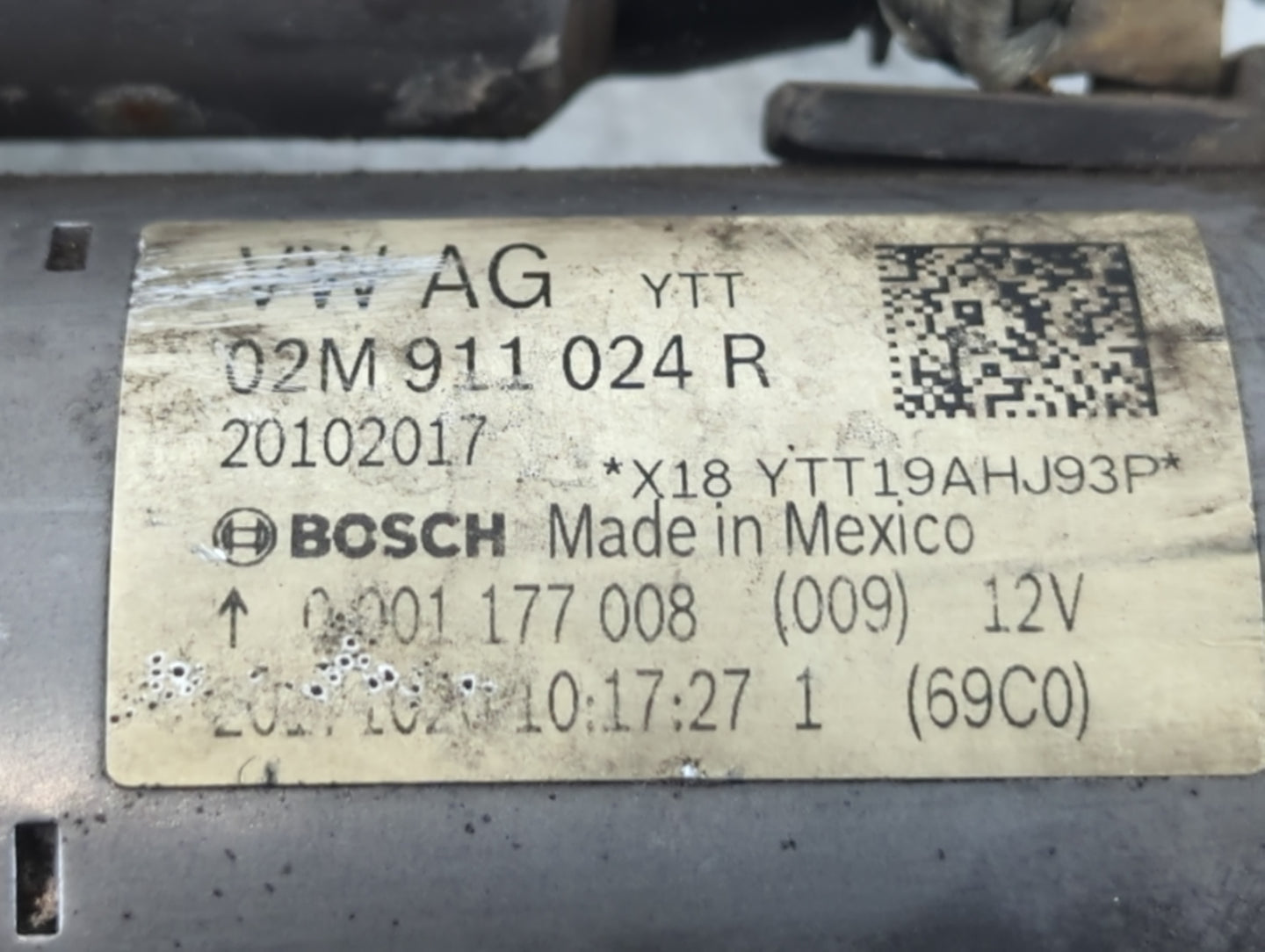 2015-2019 Volkswagen Jetta Car Starter Motor Solenoid OEM P/N:05012016 02M 911 024 R Fits Fits 2015 2016 2017 2018 2019 OEM 