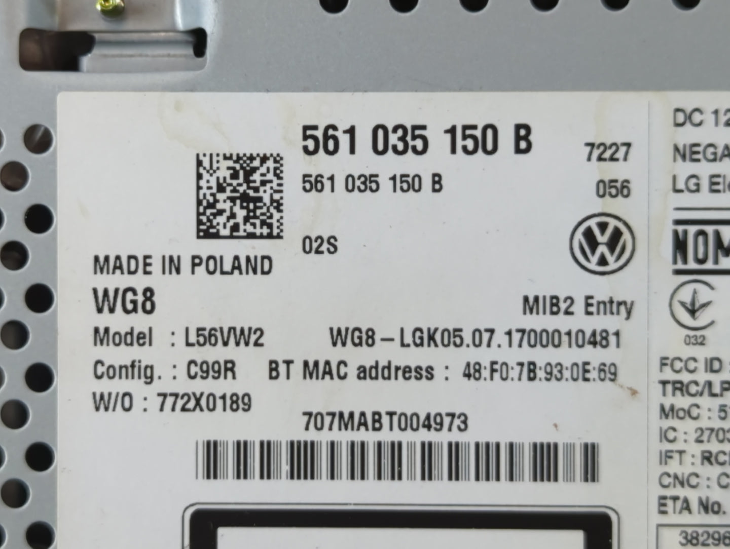 2018-2018 Volkswagen Jetta Am Fm Cd Player Radio Receiver - Oemusedautoparts1.com
