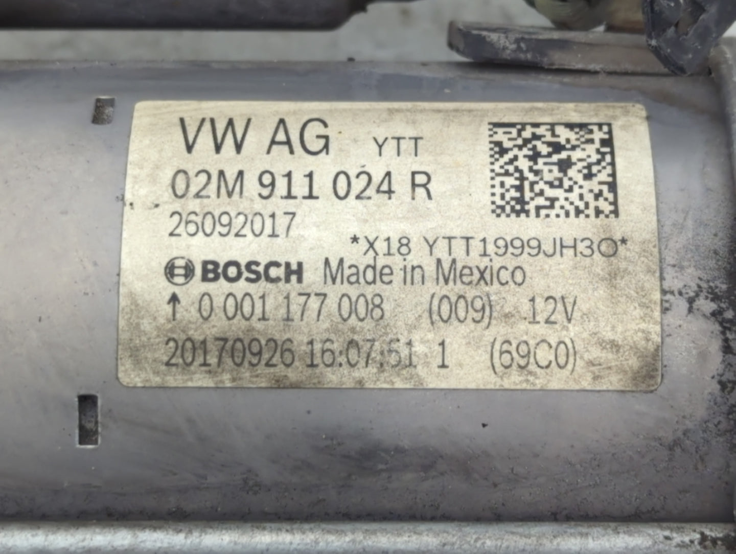 2014 Volkswagen Jetta Car Starter Motor Solenoid OEM P/N:0 001 177 008 02M 911 024 R Fits OEM Used Auto Parts - Oemusedautop