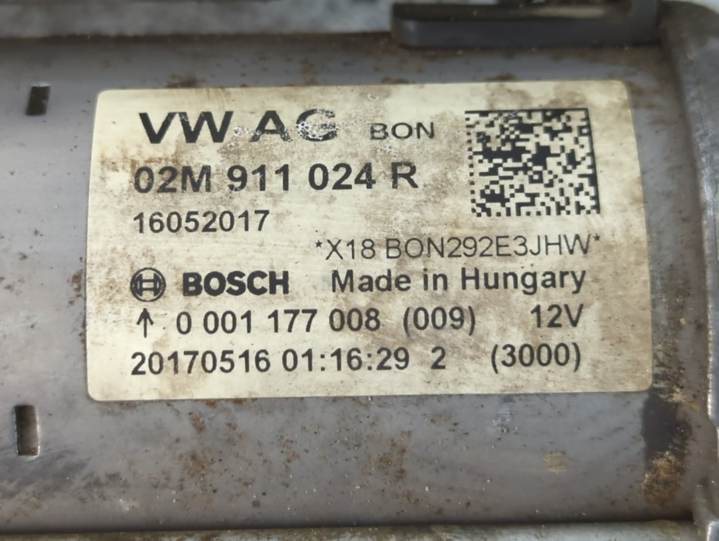 2014 Volkswagen Jetta Car Starter Motor Solenoid OEM P/N:0 001 177 008 02M 911 024 R Fits OEM Used Auto Parts - Oemusedautop
