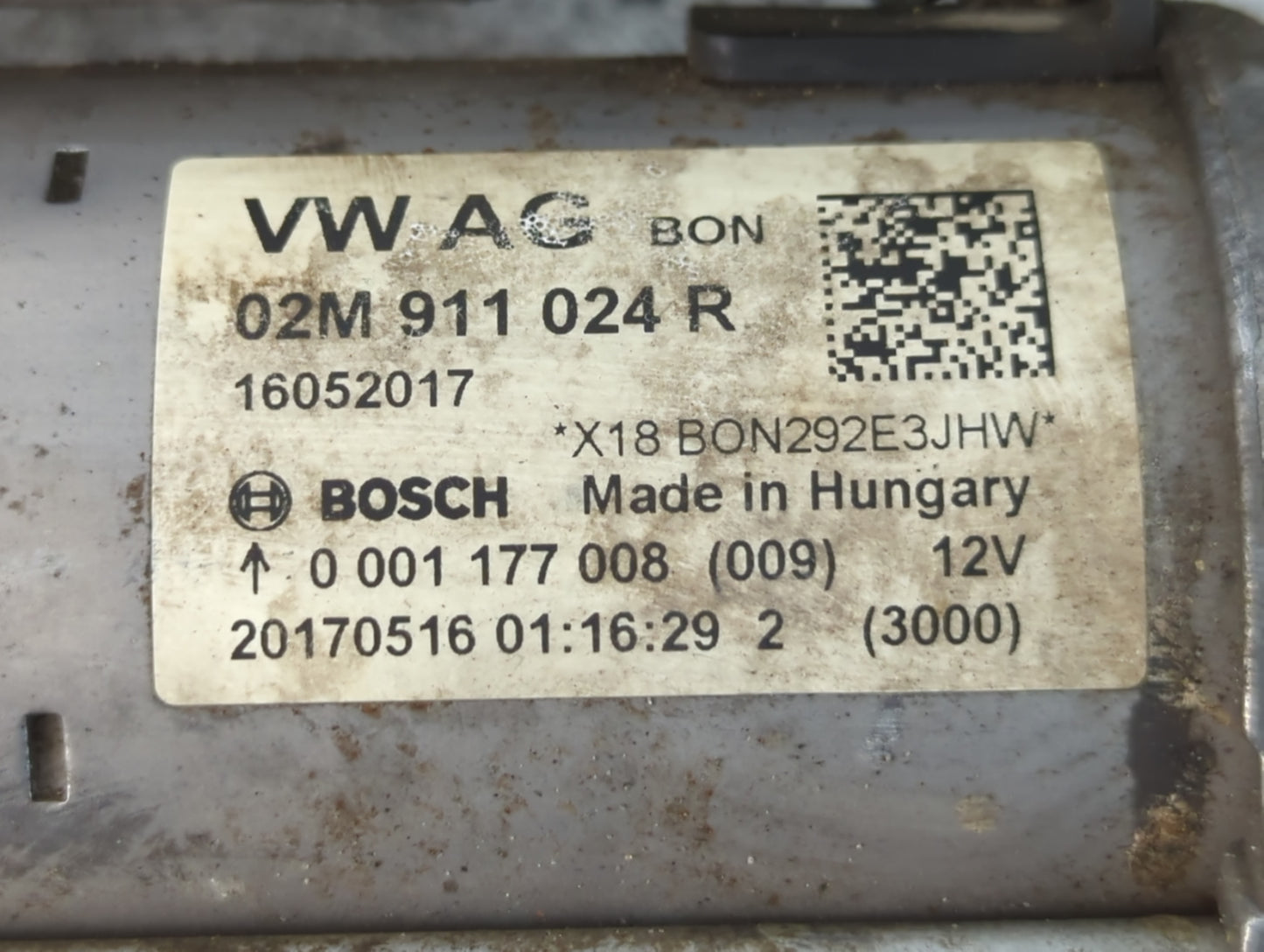 2014 Volkswagen Jetta Car Starter Motor Solenoid OEM P/N:0 001 177 008 02M 911 024 R Fits OEM Used Auto Parts - Oemusedautop