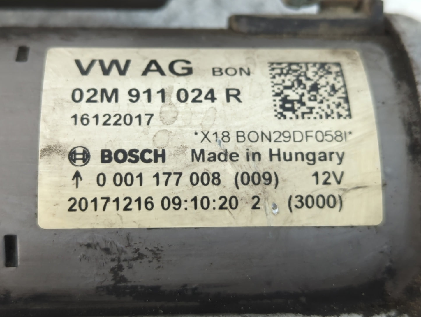 2014-2020 Volkswagen Passat Car Starter Motor Solenoid OEM P/N:28022017 02M 911 024 R Fits OEM Used Auto Parts - Oemusedauto
