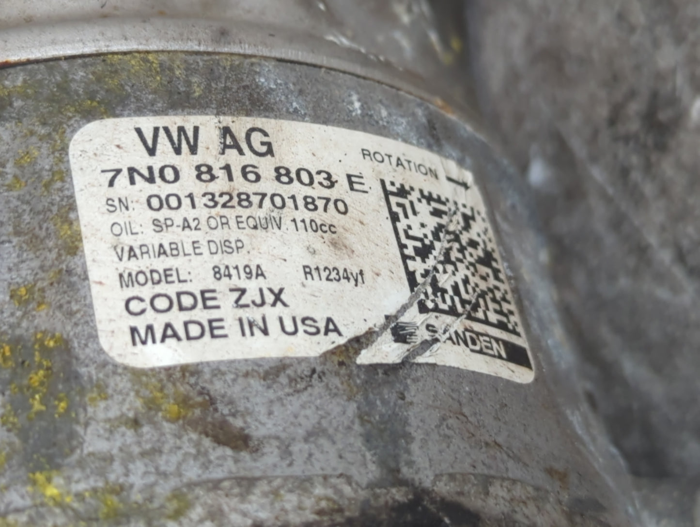 2018-2020 Volkswagen Passat Air Conditioning A/c Ac Compressor Oem - Oemusedautoparts1.com