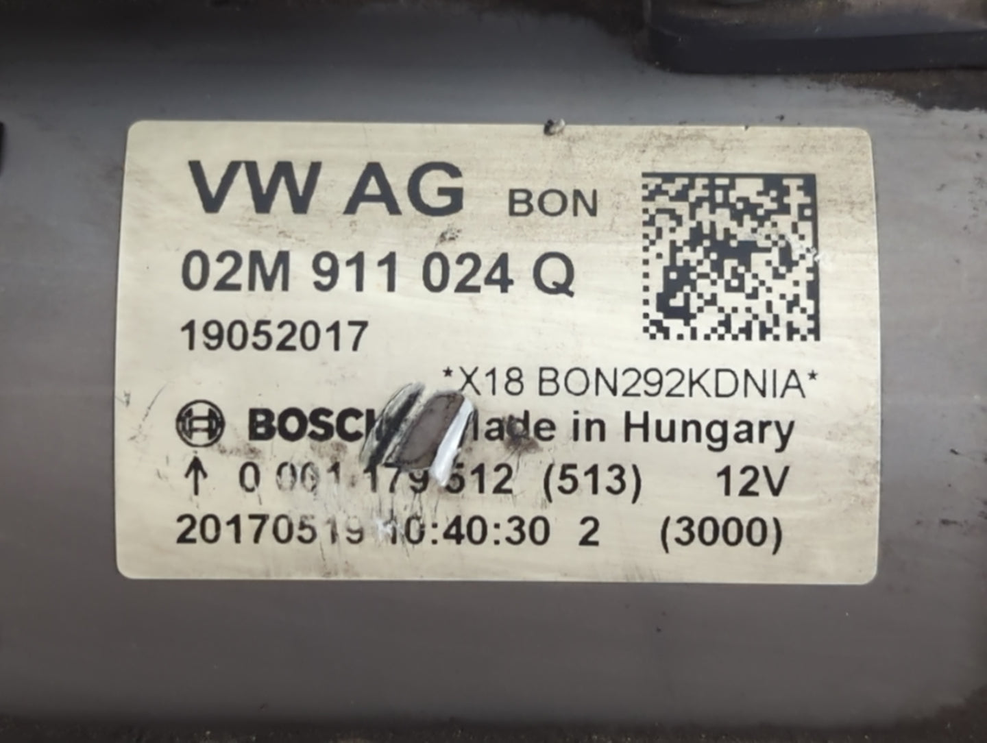 2018-2022 Volkswagen Tiguan Car Starter Motor Solenoid OEM P/N:02M 911 024 Q Fits Fits 2018 2019 2020 2021 2022 OEM Used Aut
