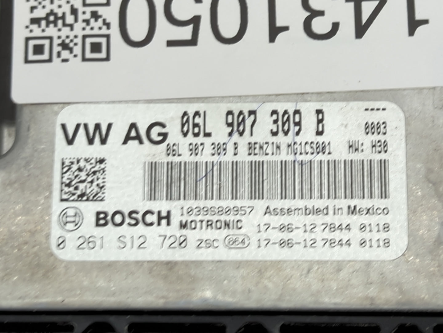 2018-2020 Volkswagen Tiguan PCM Engine Control Computer ECU ECM PCU OEM P/N:06L907309B Fits Fits 2018 2019 2020 OEM Used Aut