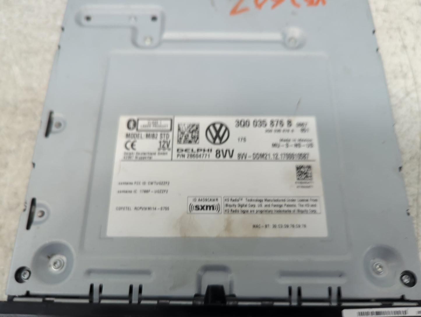 2018-2021 Volkswagen Tiguan Radio AM FM Cd Player Receiver Replacement P/N:3Q0035876B 28604771 Fits Fits 2018 2019 2020 2021