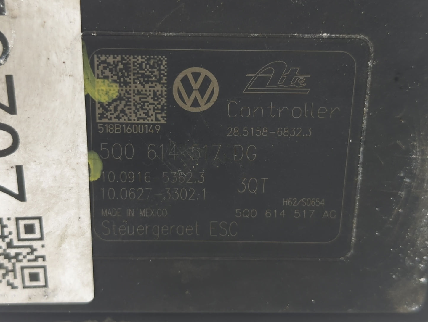 2018-2020 Volkswagen Tiguan ABS Pump Control Module Replacement P/N:5Q0 614 517 DG 5Q0 614 517 DE Fits Fits 2018 2019 2020 O