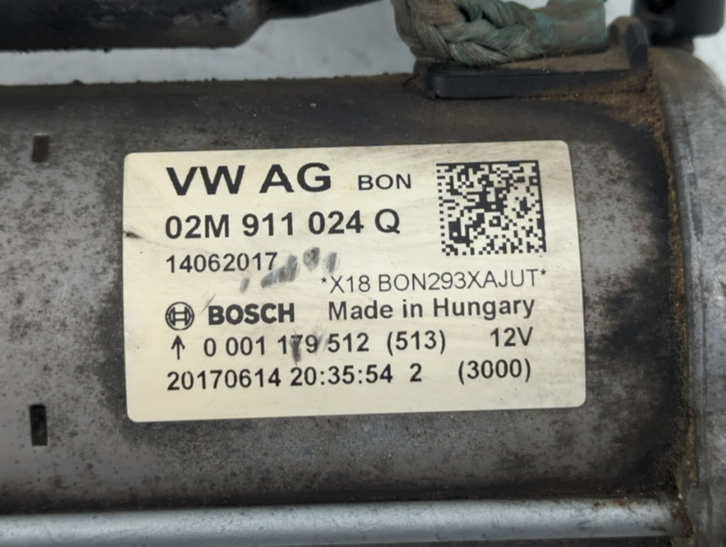 2018-2022 Volkswagen Tiguan Car Starter Motor Solenoid OEM P/N:02M 911 022 F Fits Fits 2018 2019 2020 2021 2022 OEM Used Aut