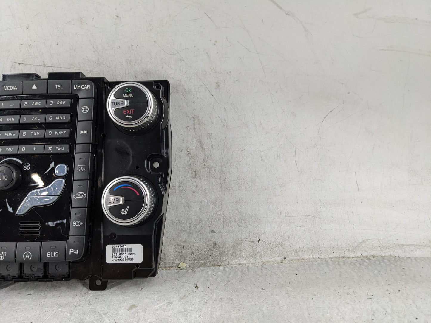 2018 Volvo S60 Climate Control Module Temperature AC/Heater Replacement P/N:31443425 25918699-0023 Fits OEM Used Auto Parts 