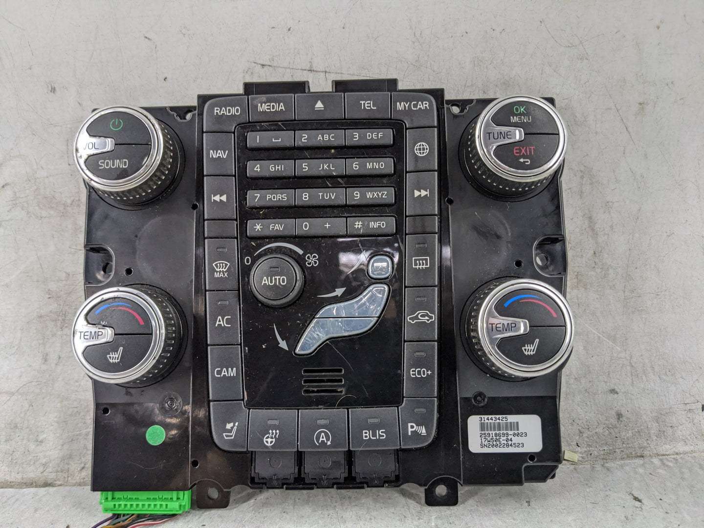 2018 Volvo S60 Climate Control Module Temperature AC/Heater Replacement P/N:31443425 25918699-0023 Fits OEM Used Auto Parts 