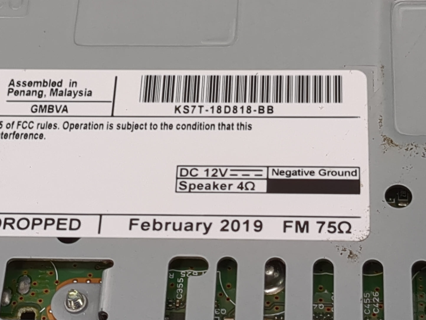 2019 Fusion Radio AM FM Cd Player Receiver Replacement Fits Fits 2020 OEM Used Auto Parts - Oemusedautoparts1.com